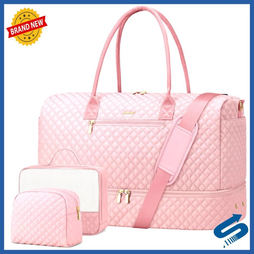 Large Travel Duffel Bag with Shoe Compartment Wet Pocket 40L Carry-On